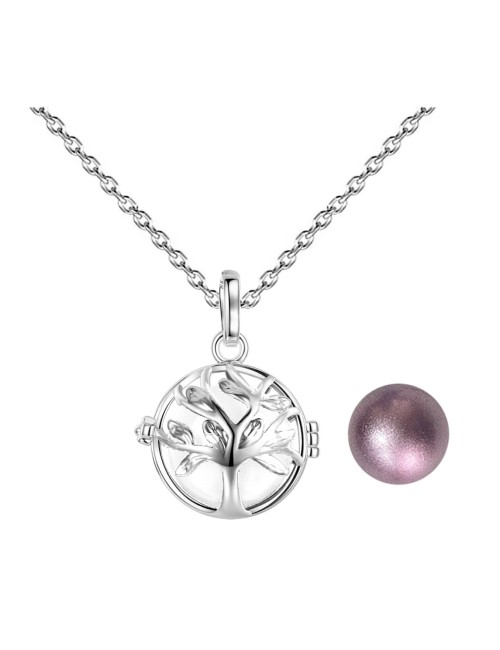 Collar Llamador De Angel Arbol De La Vida Cascabel + Estuche