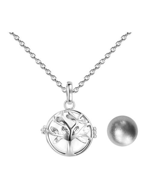 Collar Llamador De Angel Arbol De La Vida Cascabel + Estuche