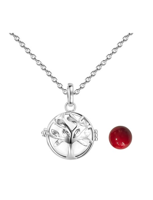 Collar Llamador De Angel Arbol De La Vida Cascabel + Estuche