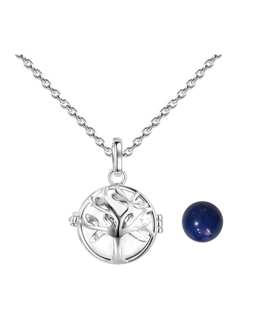 Collar Llamador De Angel Arbol De La Vida Cascabel + Estuche