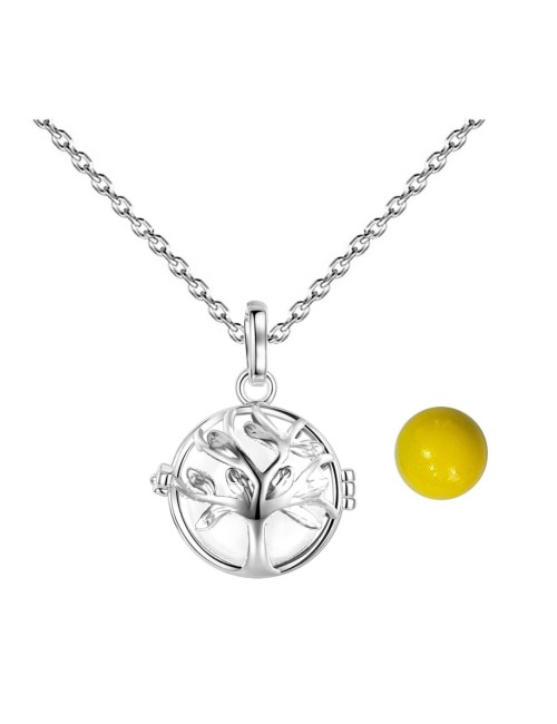 Collar Llamador De Angel Arbol De La Vida Cascabel + Estuche