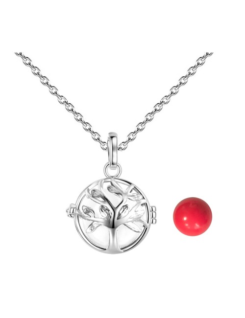 Collar Llamador De Angel Arbol De La Vida Cascabel + Estuche