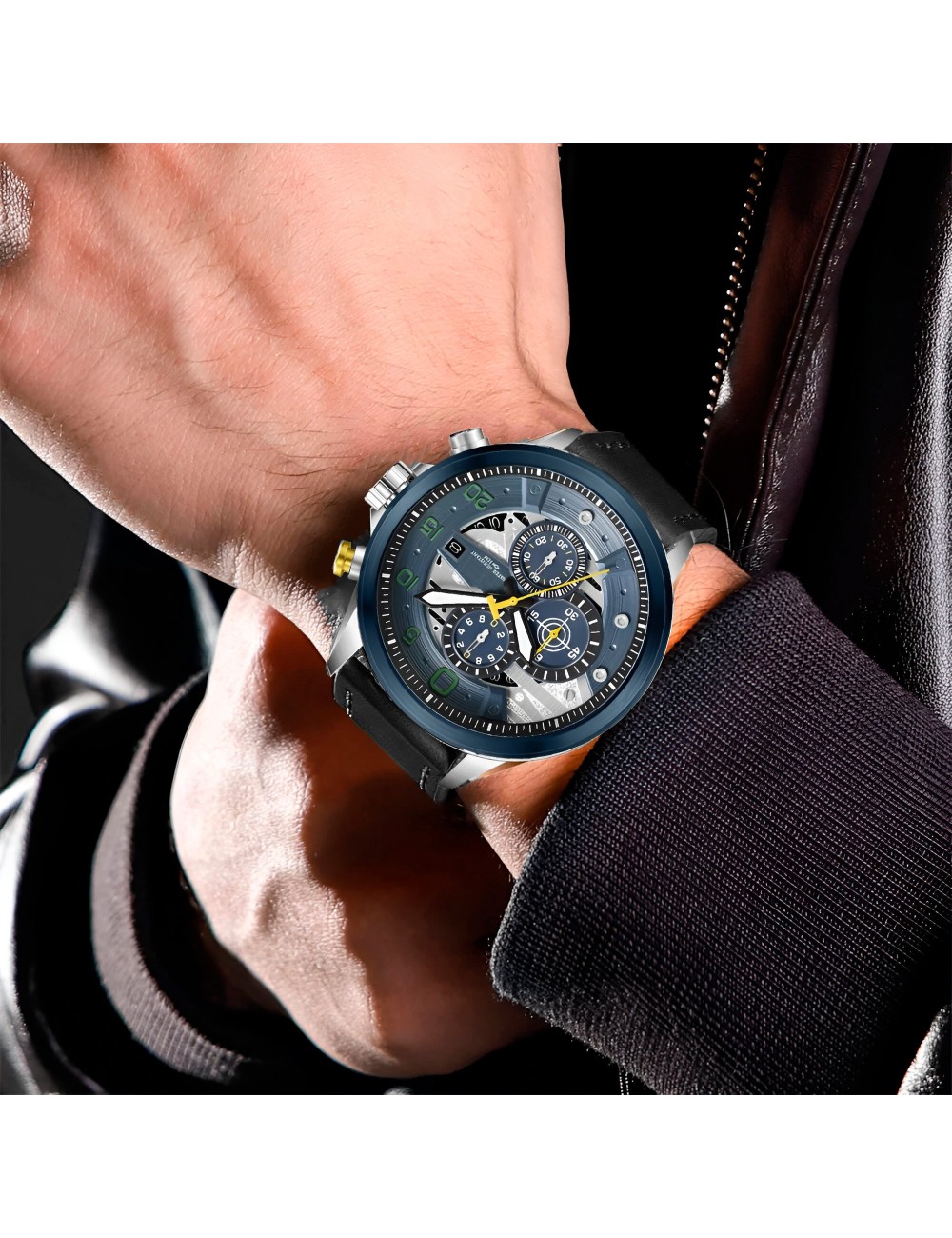 Reloj G-force H3790g Cronografo Funcional Cuero + Estuche