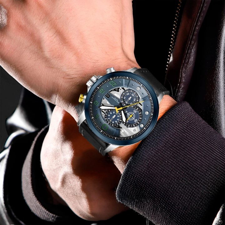 Reloj G-force H3790g Cronografo Funcional Cuero + Estuche