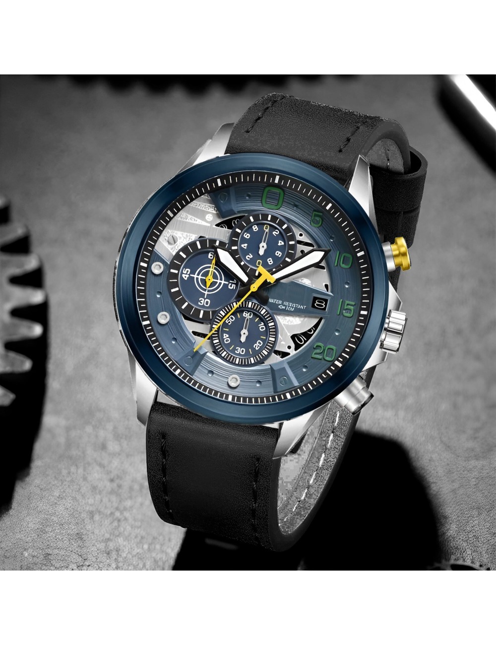 Reloj G-force H3790g Cronografo Funcional Cuero + Estuche