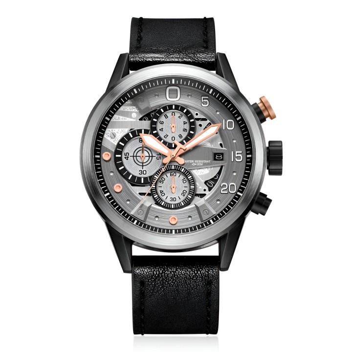 Reloj G-force H3790g Cronografo Funcional Cuero + Estuche