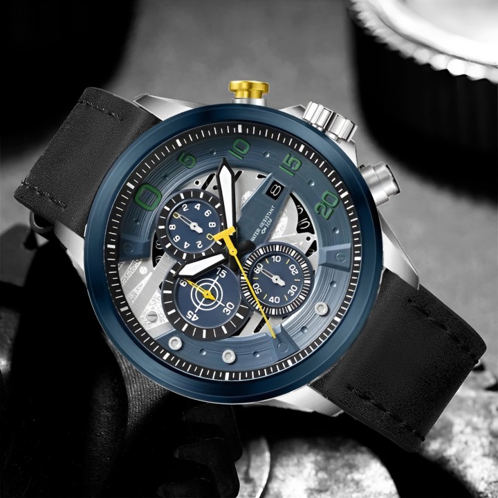 Reloj G-force H3790g Cronografo Funcional Cuero + Estuche