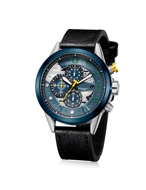 Reloj G-force H3790g Cronografo Funcional Cuero + Estuche