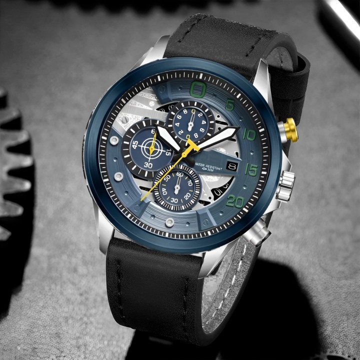 Reloj G-force H3790g Cronografo Funcional Cuero + Estuche
