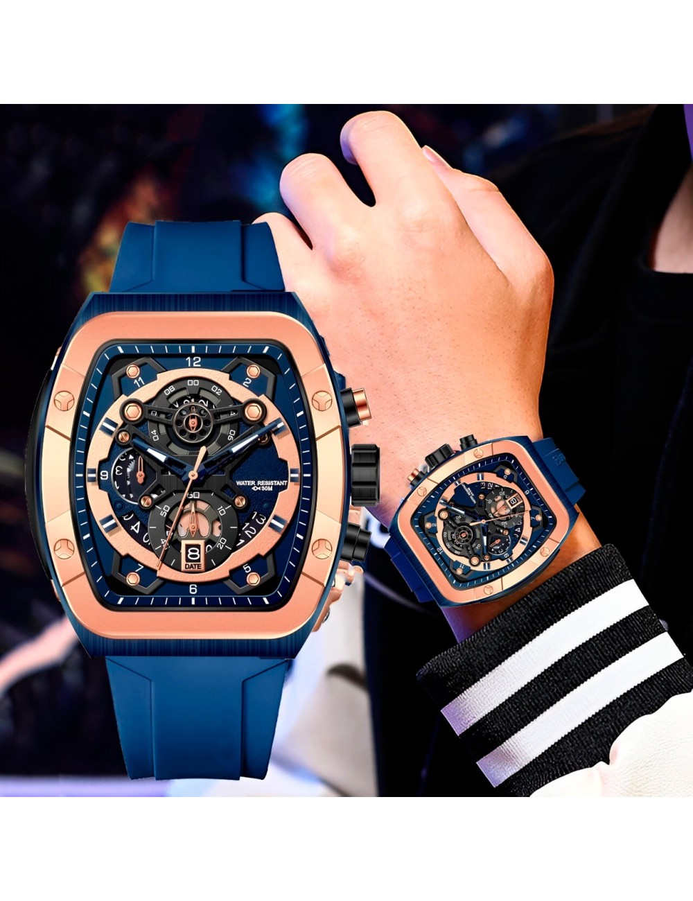 Reloj G-force H3994g Calendario Deportivo Funcional +estuche