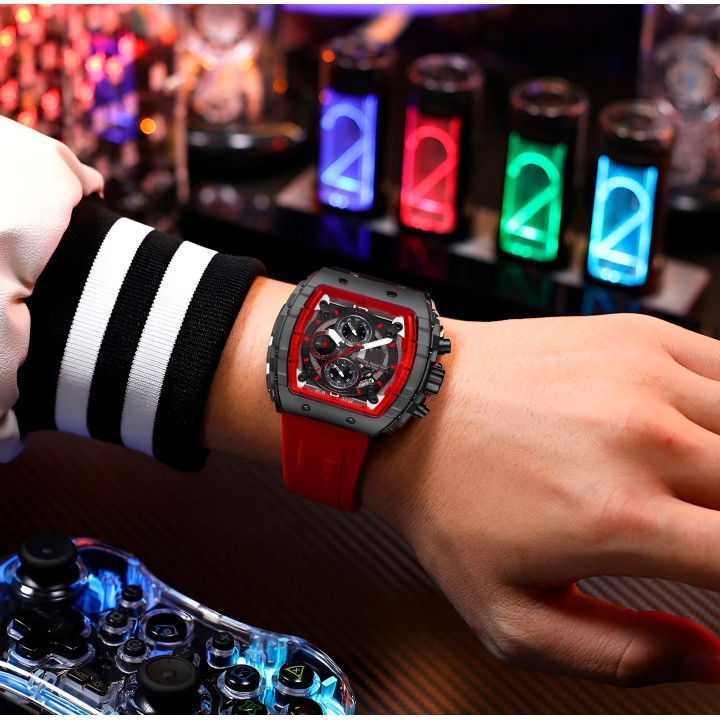 Reloj G-force H3996g Cronografo Funcional Goma + Estuche