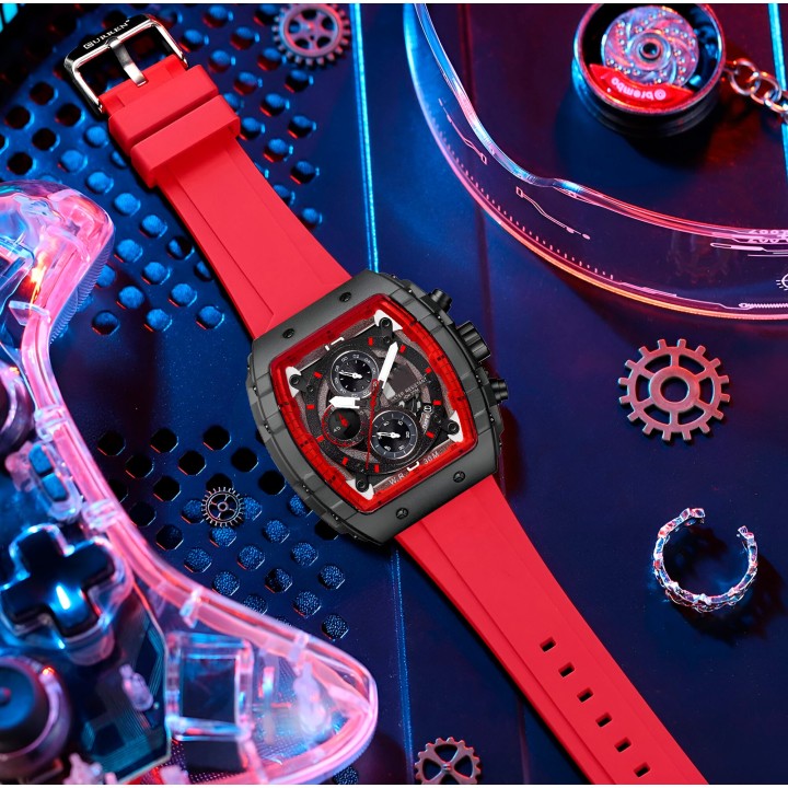 Reloj G-force H3996g Cronografo Funcional Goma + Estuche