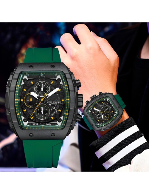 Reloj G-force H3996g Cronografo Funcional Goma + Estuche