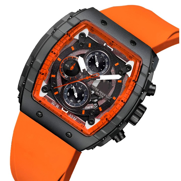 Reloj G-force H3996g Cronografo Funcional Goma + Estuche