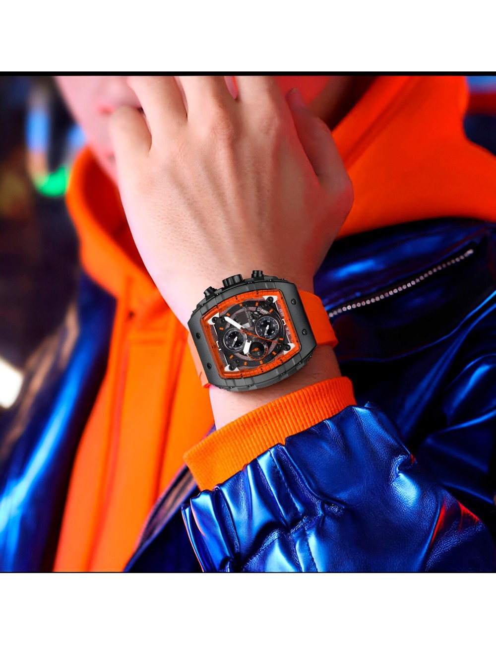 Reloj G-force H3996g Cronografo Funcional Goma + Estuche