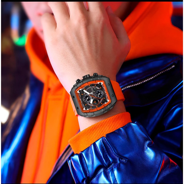 Reloj G-force H3996g Cronografo Funcional Goma + Estuche