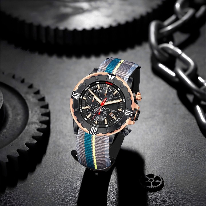 Reloj G-force H4054g Cronografo Funcional Nylon + Estuche