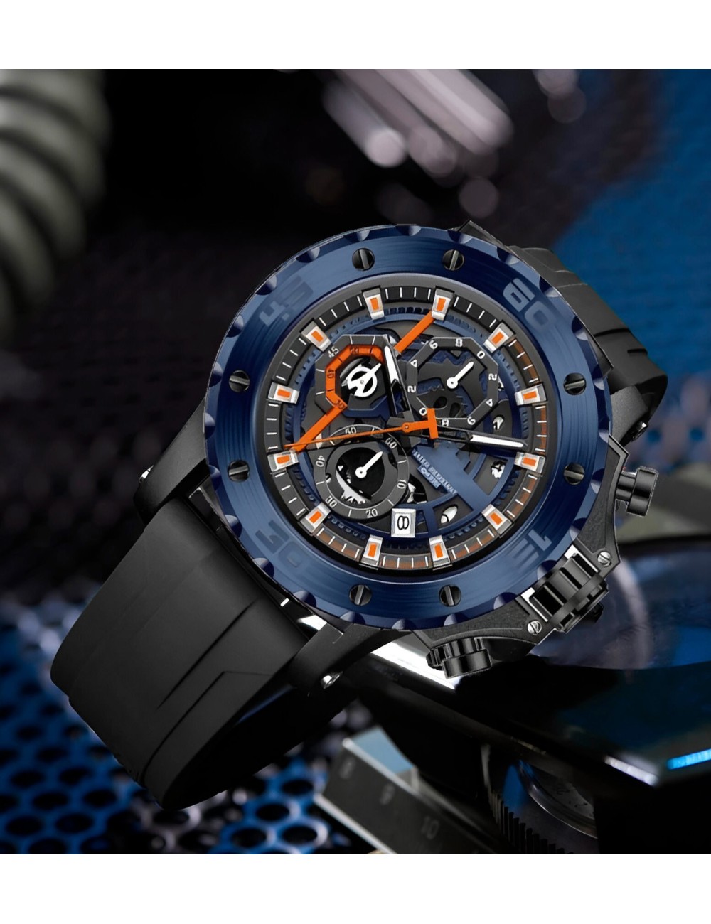 Reloj G-force H3959g Cronografo Funcional Goma + Estuche