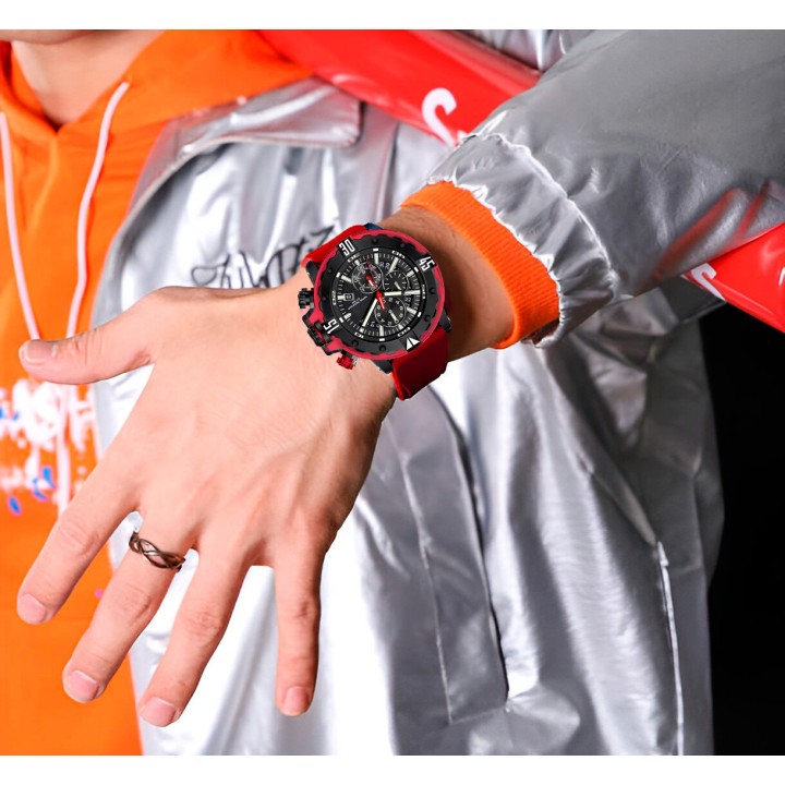 Reloj G-force H3957g Cronografo Funcional Goma + Estuche