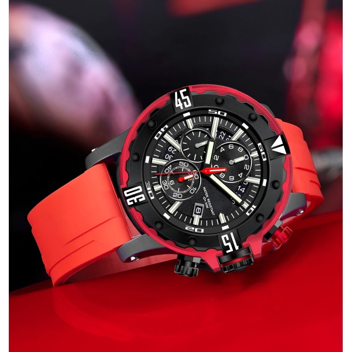 Reloj G-force H3957g Cronografo Funcional Goma + Estuche
