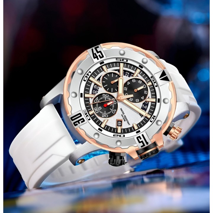 Reloj G-force H3957g Cronografo Funcional Goma + Estuche