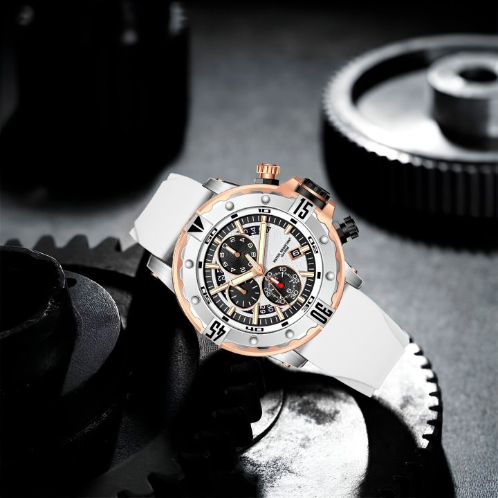 Reloj G-force H3957g Cronografo Funcional Goma + Estuche