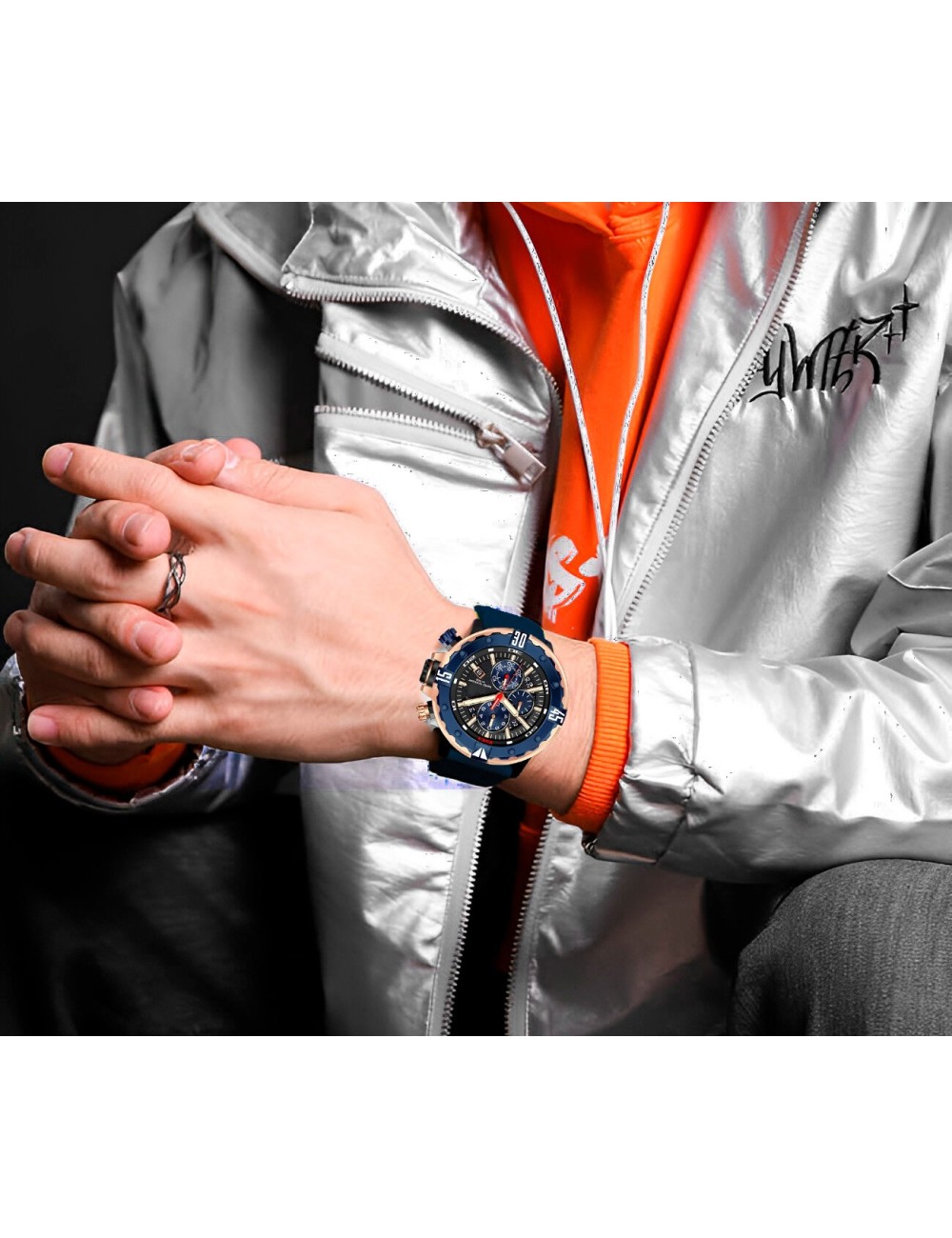 Reloj G-force H3957g Cronografo Funcional Goma + Estuche