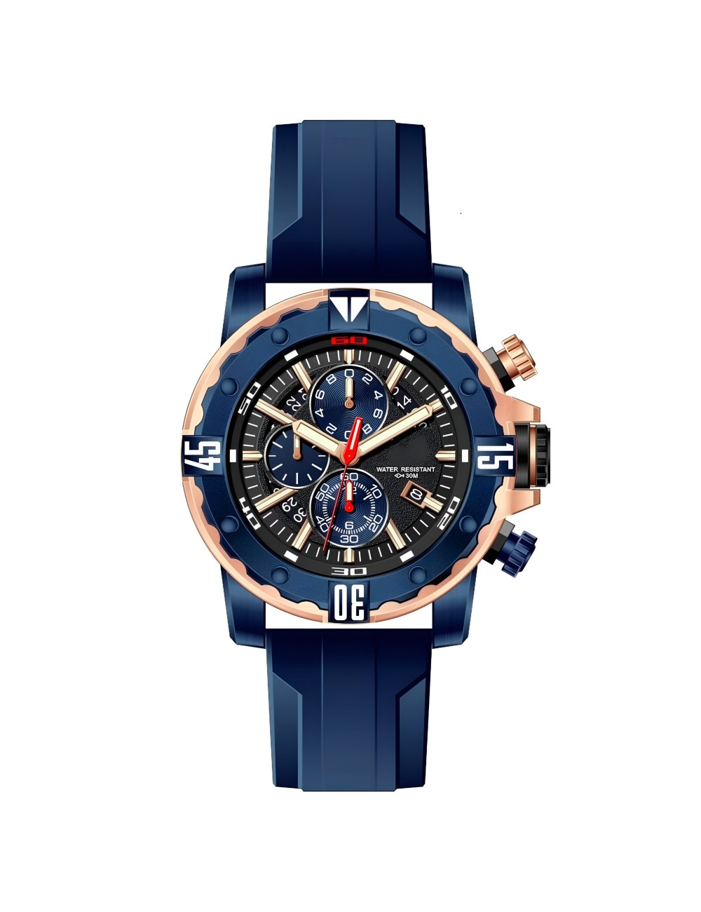 Reloj G-force H3957g Cronografo Funcional Goma + Estuche