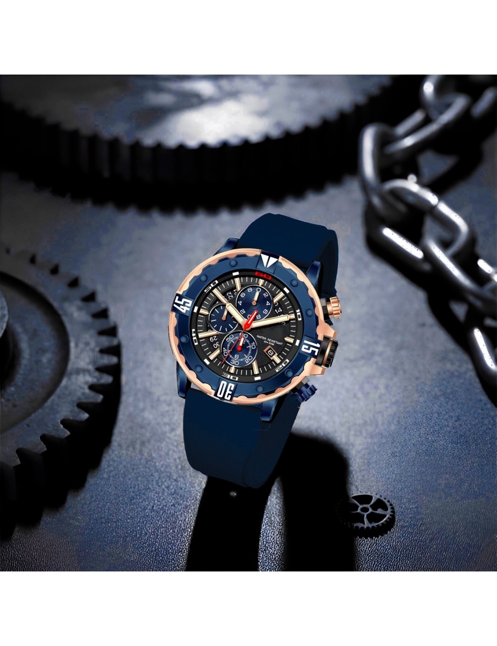 Reloj G-force H3957g Cronografo Funcional Goma + Estuche