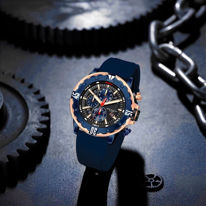 Reloj G-force H3957g Cronografo Funcional Goma + Estuche