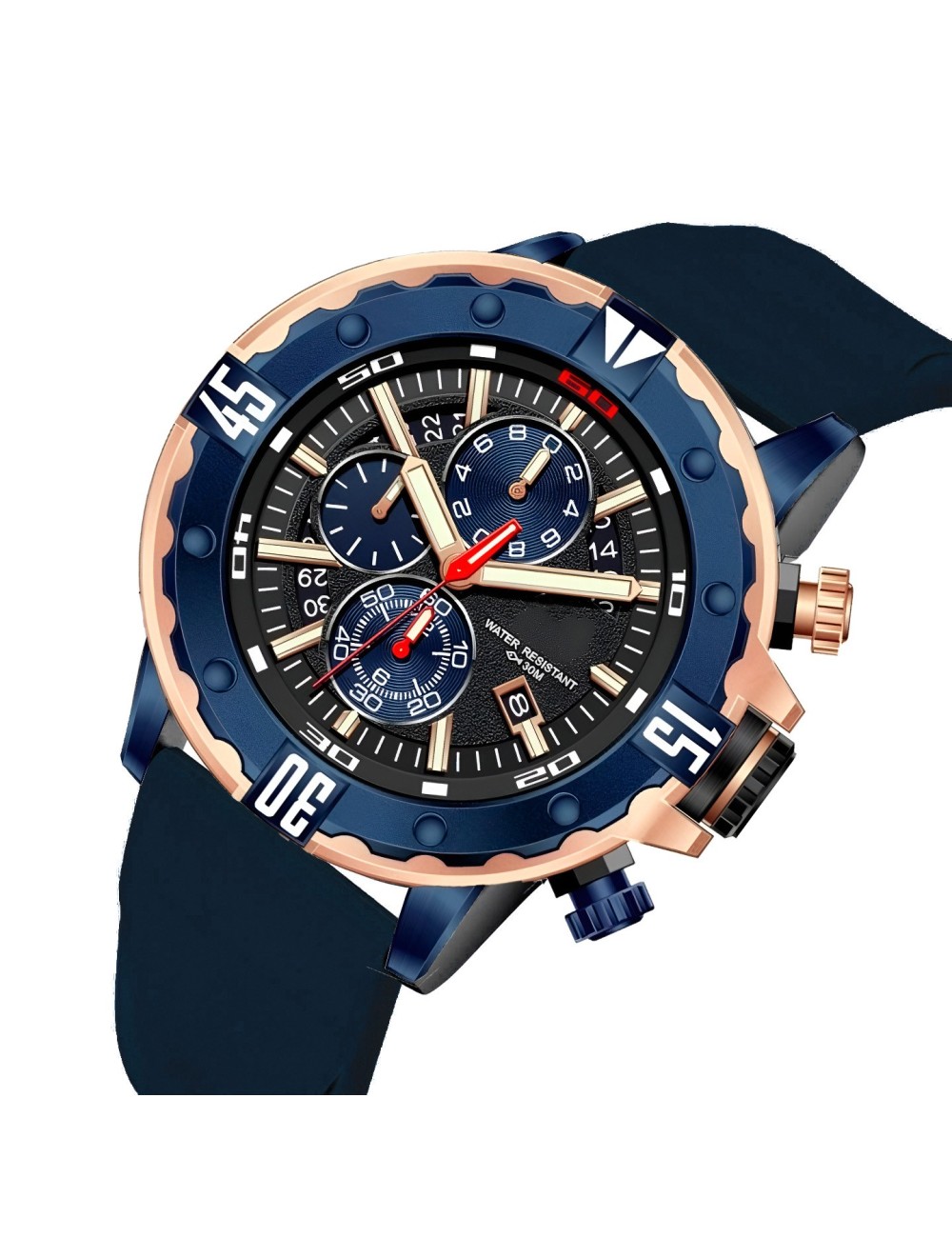 Reloj G-force H3957g Cronografo Funcional Goma + Estuche