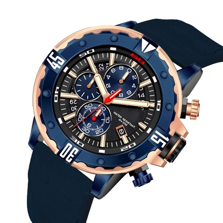 Reloj G-force H3957g Cronografo Funcional Goma + Estuche