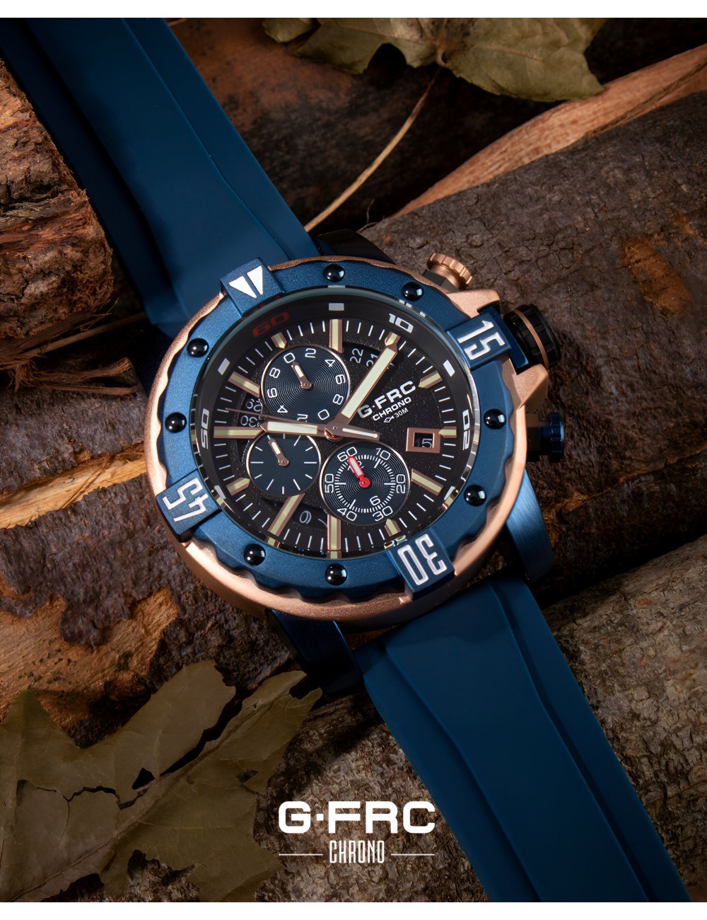Reloj G-force H3957g Cronografo Funcional Goma + Estuche