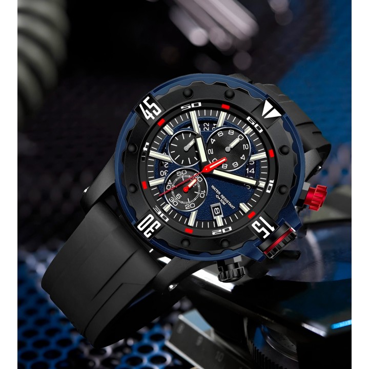 Reloj G-force H3957g Cronografo Funcional Goma + Estuche