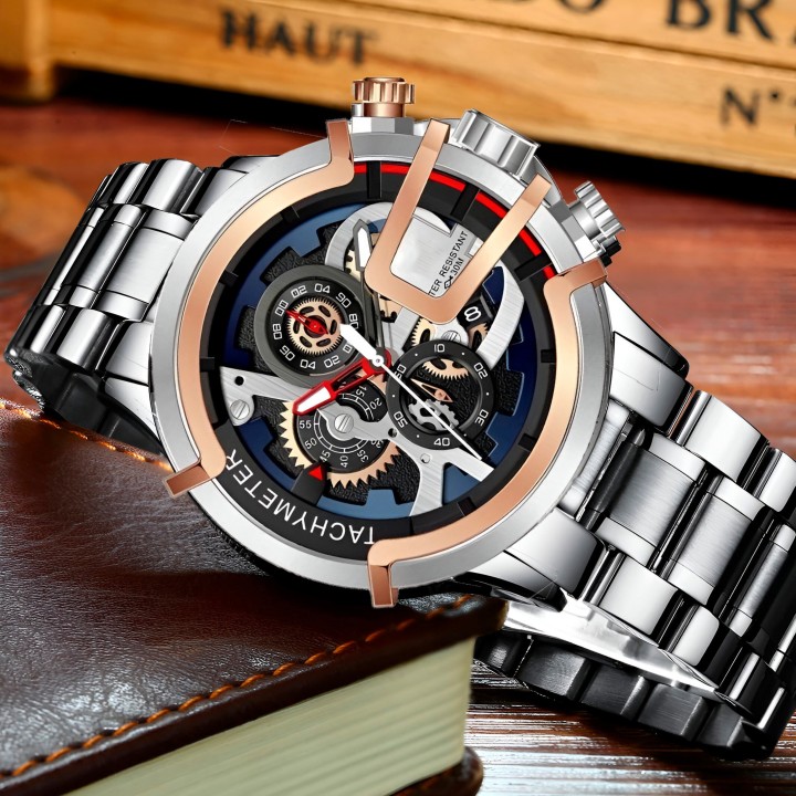 Reloj G-force H3911g Cronografo Funcional Acero + Estuche
