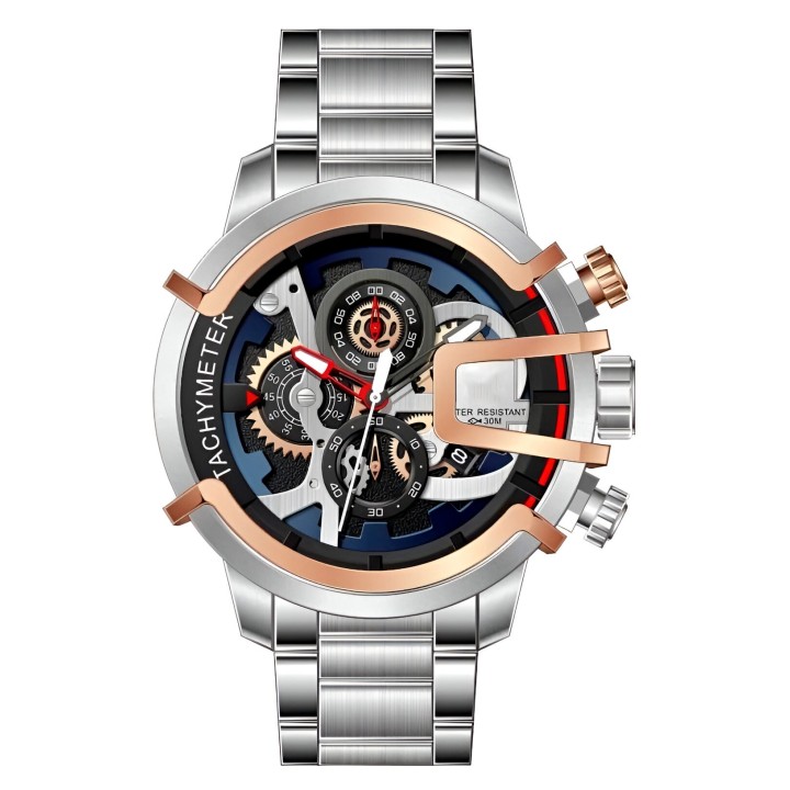 Reloj G-force H3911g Cronografo Funcional Acero + Estuche