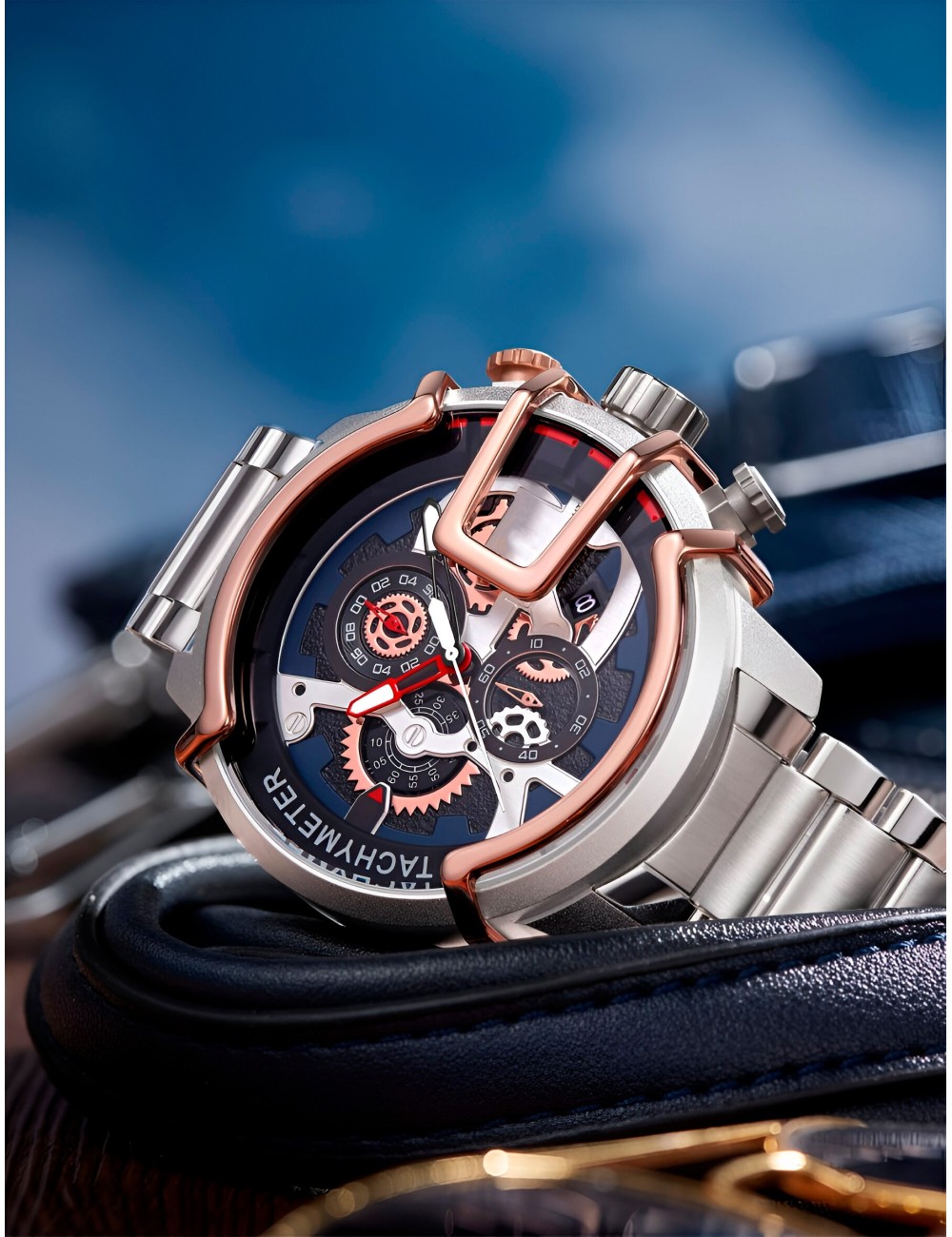 Reloj G-force H3911g Cronografo Funcional Acero + Estuche