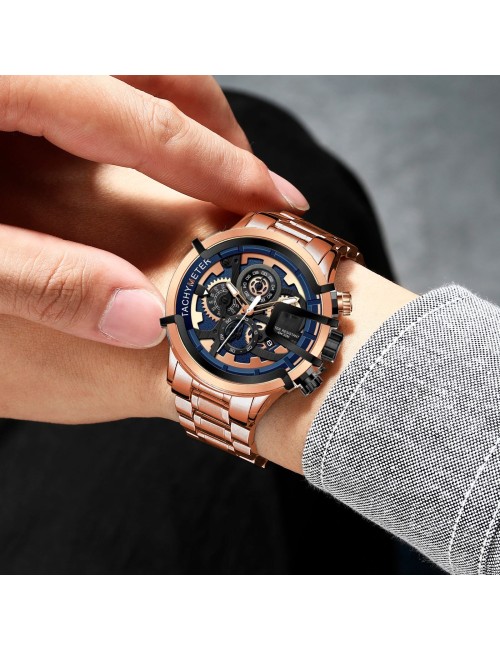 Reloj G-force H3911g Cronografo Funcional Acero + Estuche