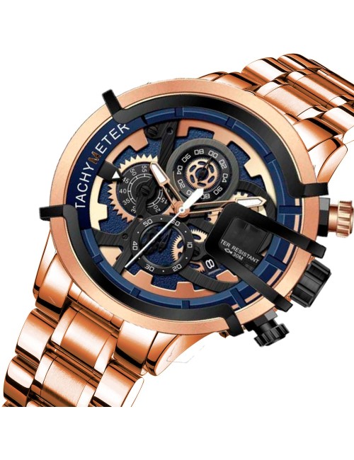 Reloj G-force H3911g Cronografo Funcional Acero + Estuche