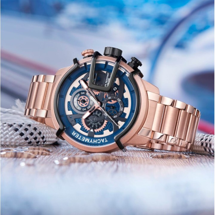 Reloj G-force H3911g Cronografo Funcional Acero + Estuche