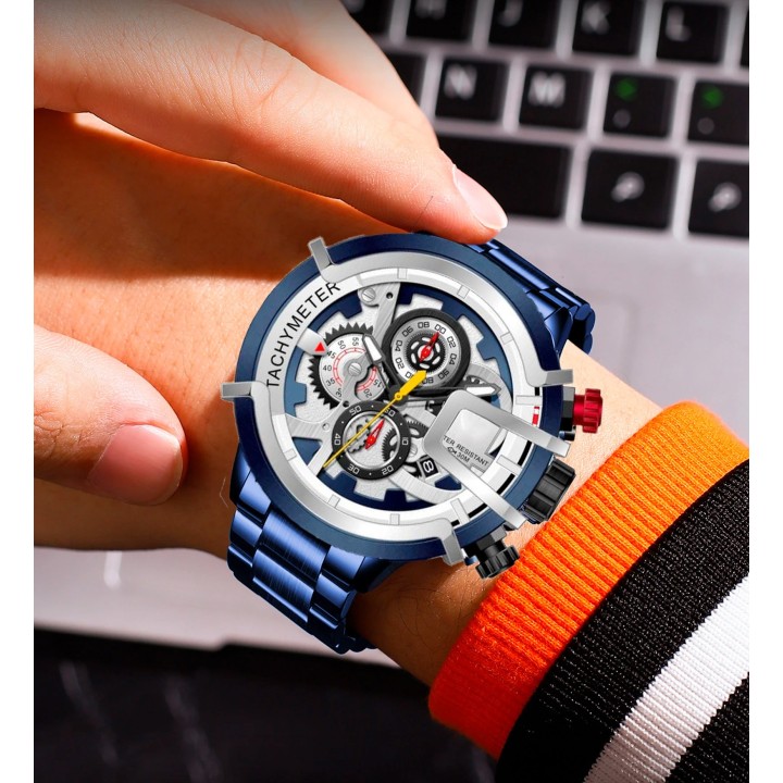 Reloj G-force H3911g Cronografo Funcional Acero + Estuche