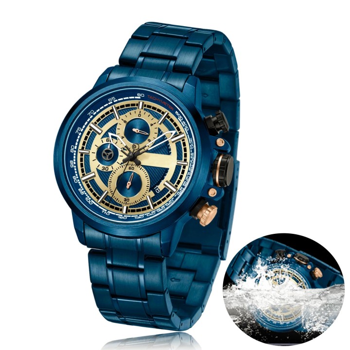 Reloj G-force H3675g Cronografo Funcional Acero + Estuche