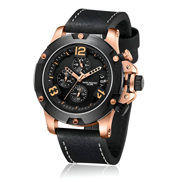 Reloj G-force H3638g Cronografo Funcional Cuero + Estuche