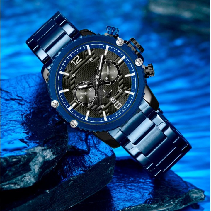 Reloj G-force H3835g Cronografo Funcional Acero + Estuche