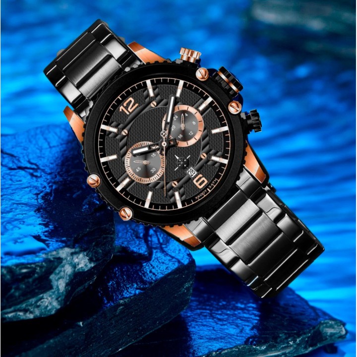 Reloj G-force H3835g Cronografo Funcional Acero + Estuche