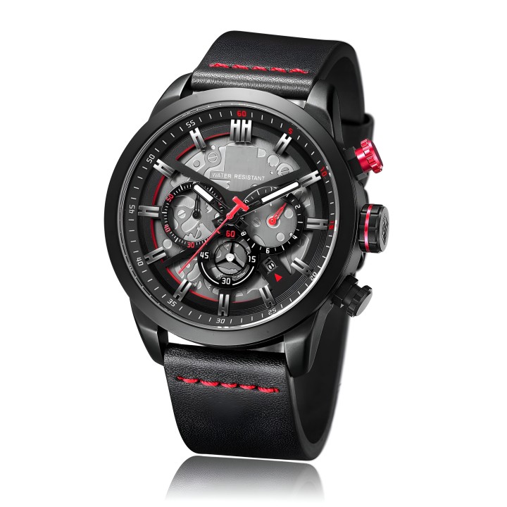Reloj G-force H3625g Cronografo Funcional Cuero + Estuche