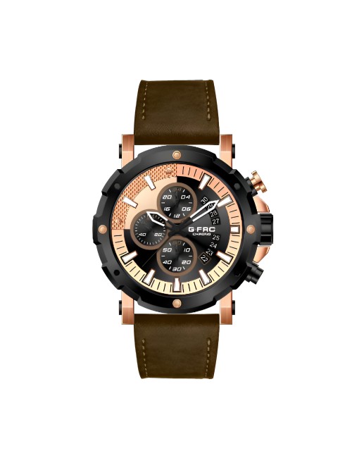 Reloj G-force H3679g Cronografo Funcional Cuero + Estuche