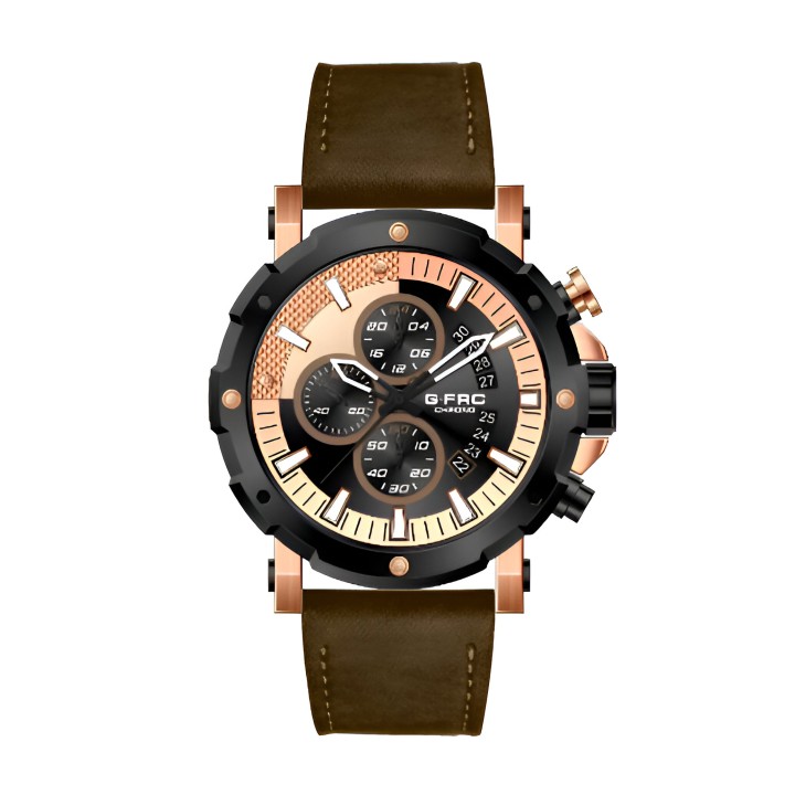 Reloj G-force H3679g Cronografo Funcional Cuero + Estuche