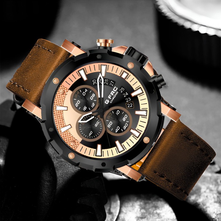 Reloj G-force H3679g Cronografo Funcional Cuero + Estuche