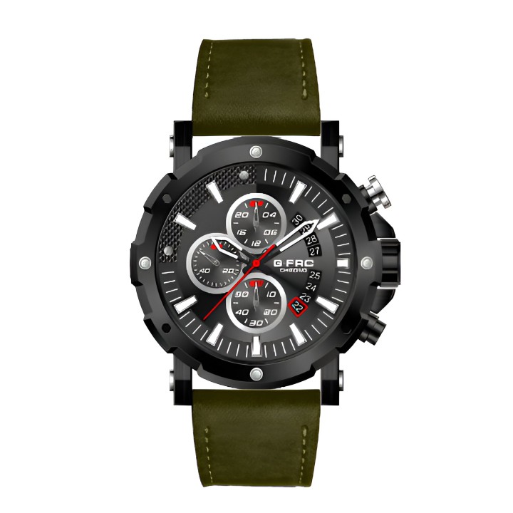 Reloj G-force H3679g Cronografo Funcional Cuero + Estuche